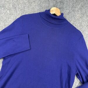 Chicos Sweater Womens 2 Ellie Turtleneck Pullover Lightweight Long Sleeve Knit